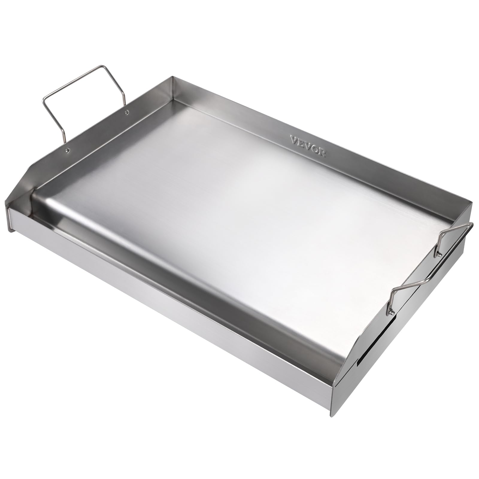 Vevor Stainless Steel Griddle, 23X16In Griddle Flat Top Plate, Griddle For Bbq Charcoal/Gas Gril With 2 Handles, Rectangular Fla