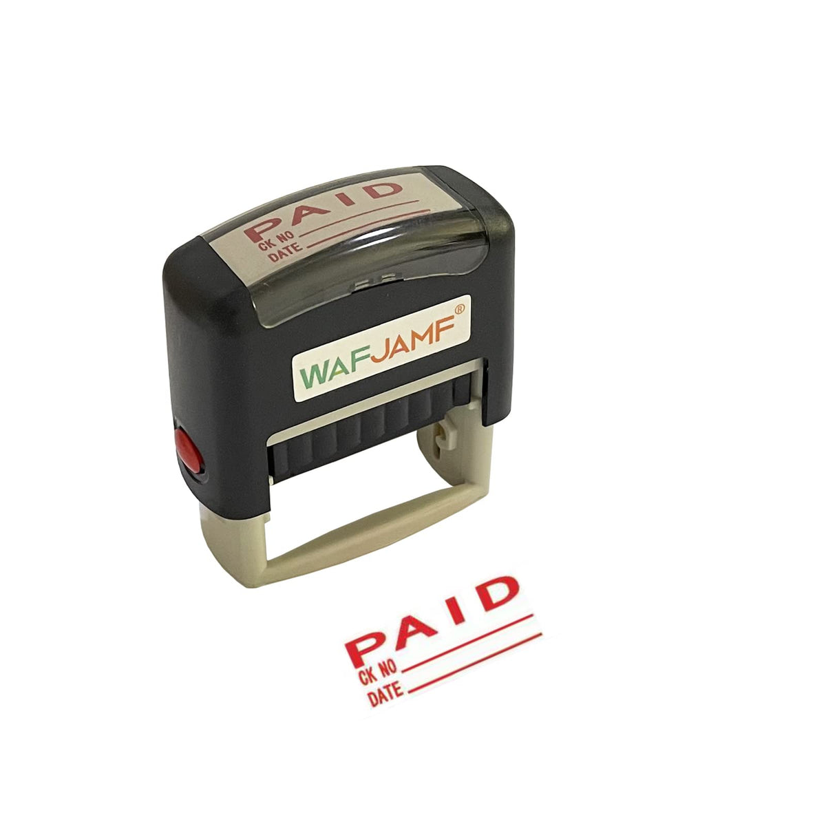 Wafjamf Paid Date Stamp Self-Inking Rubber Office Message Rubber Stamp Red Ink-Medium