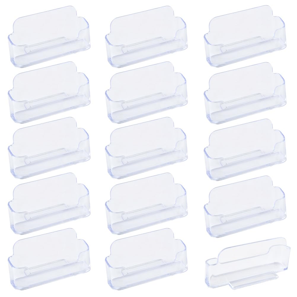 Timesetl 18Pack Business Card Holder For Desk, Clear Acrylic Office Business Card Holder Display Plastic Business Card Stand Acr