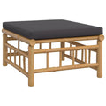 vidaXL Patio Footstool - Bamboo with Dark Gray Cushion, Modular, Comfortable Seating, Easy to Assemble
