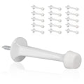 Kovosch 16 Pack Solid Rigid Door Stops - Heavy Duty Door Stoppers Wall Protector With Soft Rubber Tips, White