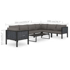 vidaXL 8 Piece Garden Lounge Set with Cushions Poly Rattan Anthracite