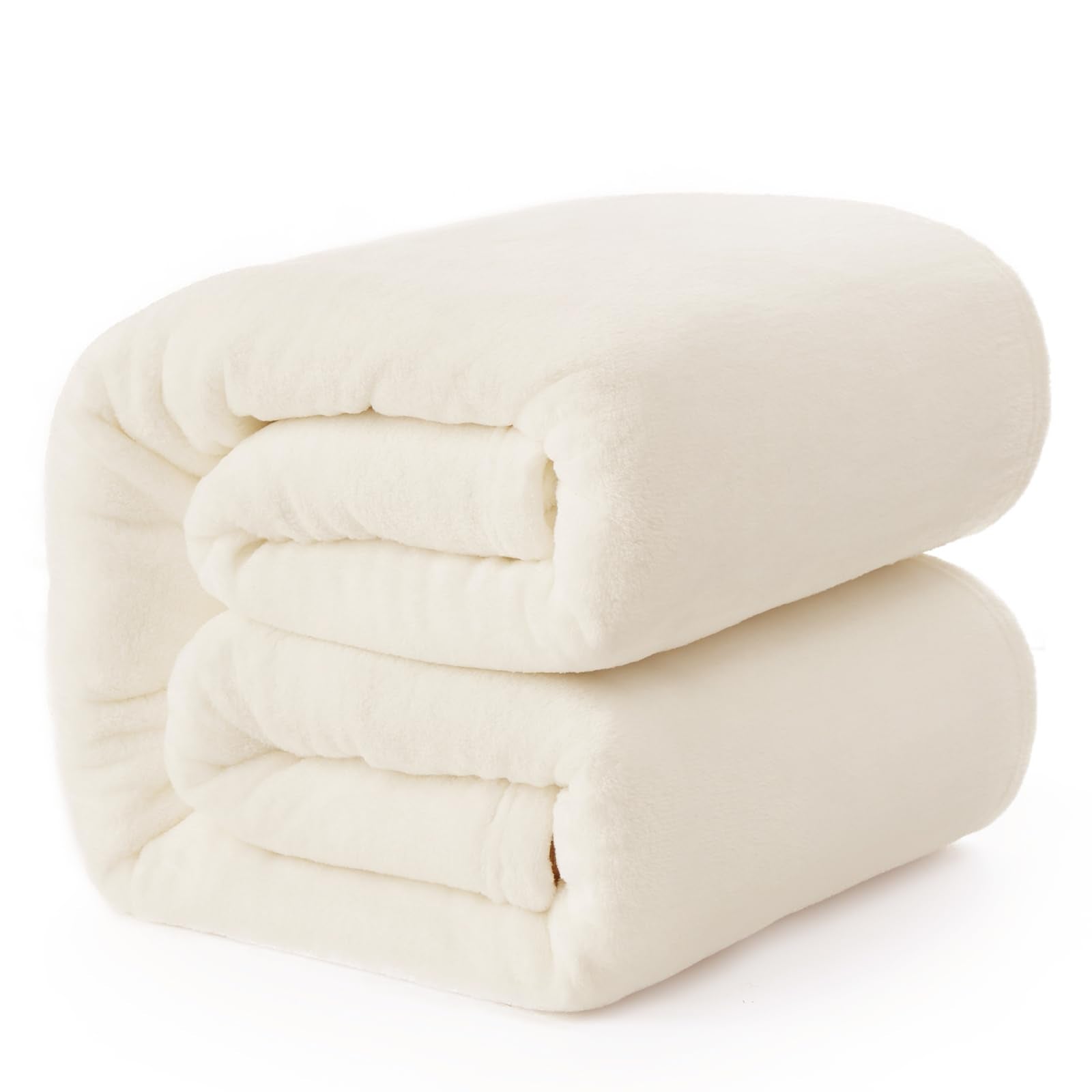 Hansleep Fleece Queen Blanket For Bed Fleece Beige, Queen Size Blanket Super Soft Flannel Fuzzy, Plush Cozy Blanket For All Seas