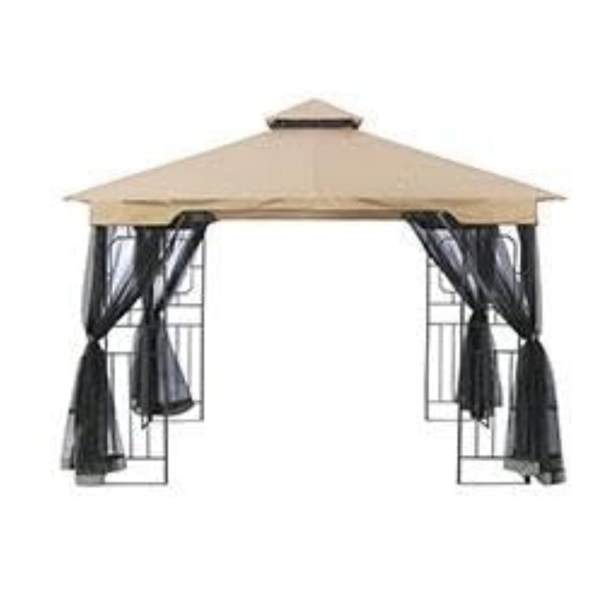 Outdoor Leisure Products Model 10600032 Fabric Roof Metal Gazebo Measuring 10 Feet By 10 Feet