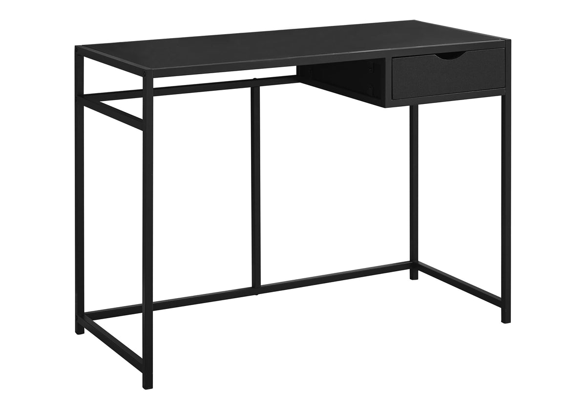 Monarch Specialties Contemporary Laptop Table with Drawer Home & Office Computer Desk-Metal Legs, 42' L, Black