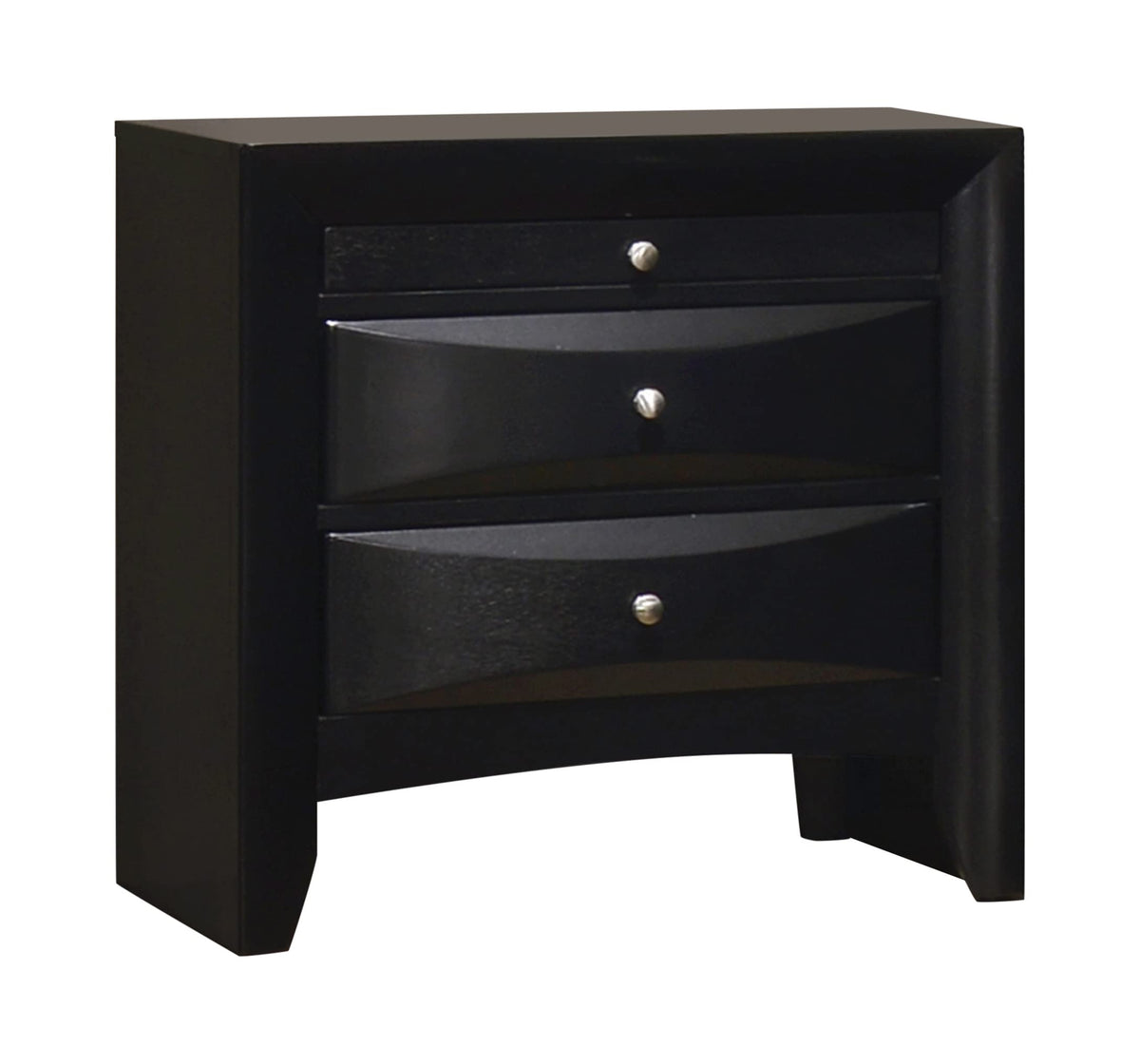 Coaster Furniture Briana Modern 2 Drawer Nightstand Bedroom Bedside Table Storage Drawers With Pull Out Service Tray Black 200702