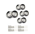 QCAA Heavy Duty Solid Metal Closet Rod Socket Set, 1-3/8  , Satin Nickel, 4 pair, Made In Taiwan