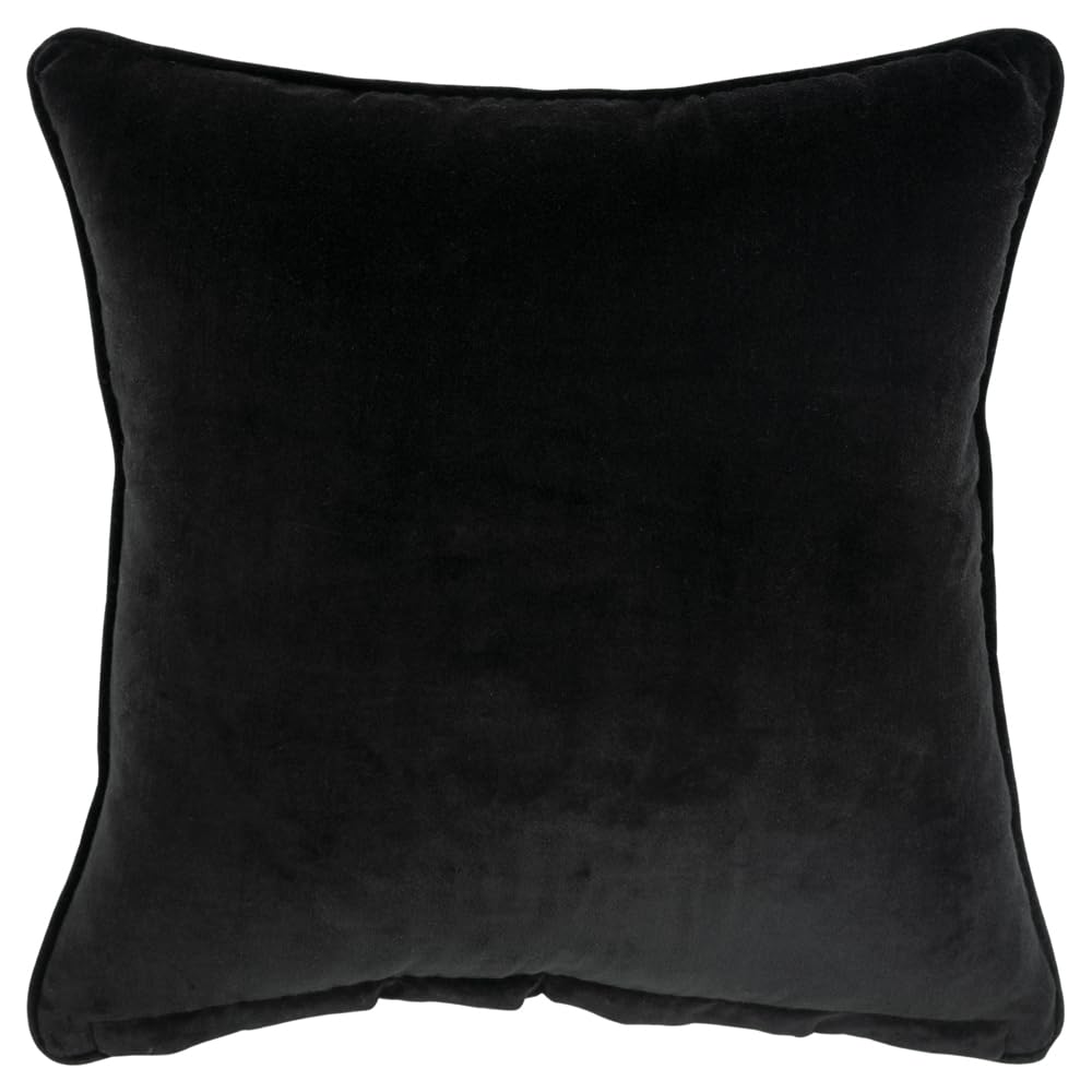 Rizzy Home Connie Post 20" x 20" Cotton Velvet Pillow Cover in Black