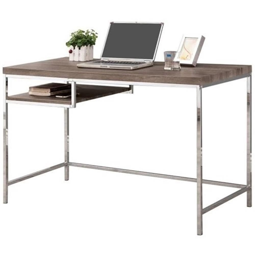 Coaster Contemporary Weathered Grey Writing Desk with Shelf, 47 W x 24 D x 36 H