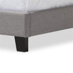 Baxton Studio Benjamin Modern and Contemporary Upholstered Arched Platform Bed with Nail Heads Grey