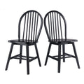 Winsome Windsor 2-Piece Chair Set, Solid Wood, Black Finish