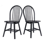 Winsome Windsor 2-Piece Chair Set, Solid Wood, Black Finish