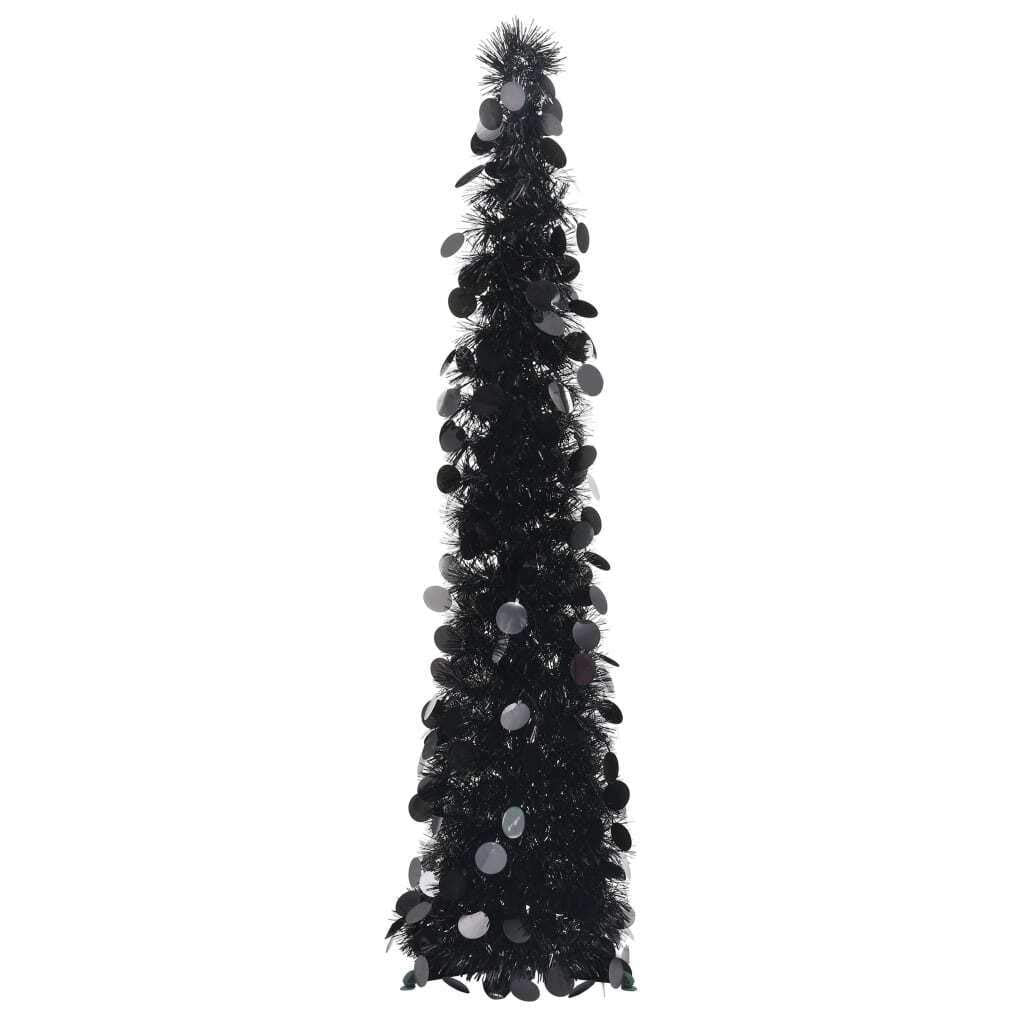 Vidaxl Pop-Up Artificial Christmas Tree Shiny Home Living Room Office Garden Terrance Holiday Ornament Decor Xmas Decoration Black 4 Ft Pet