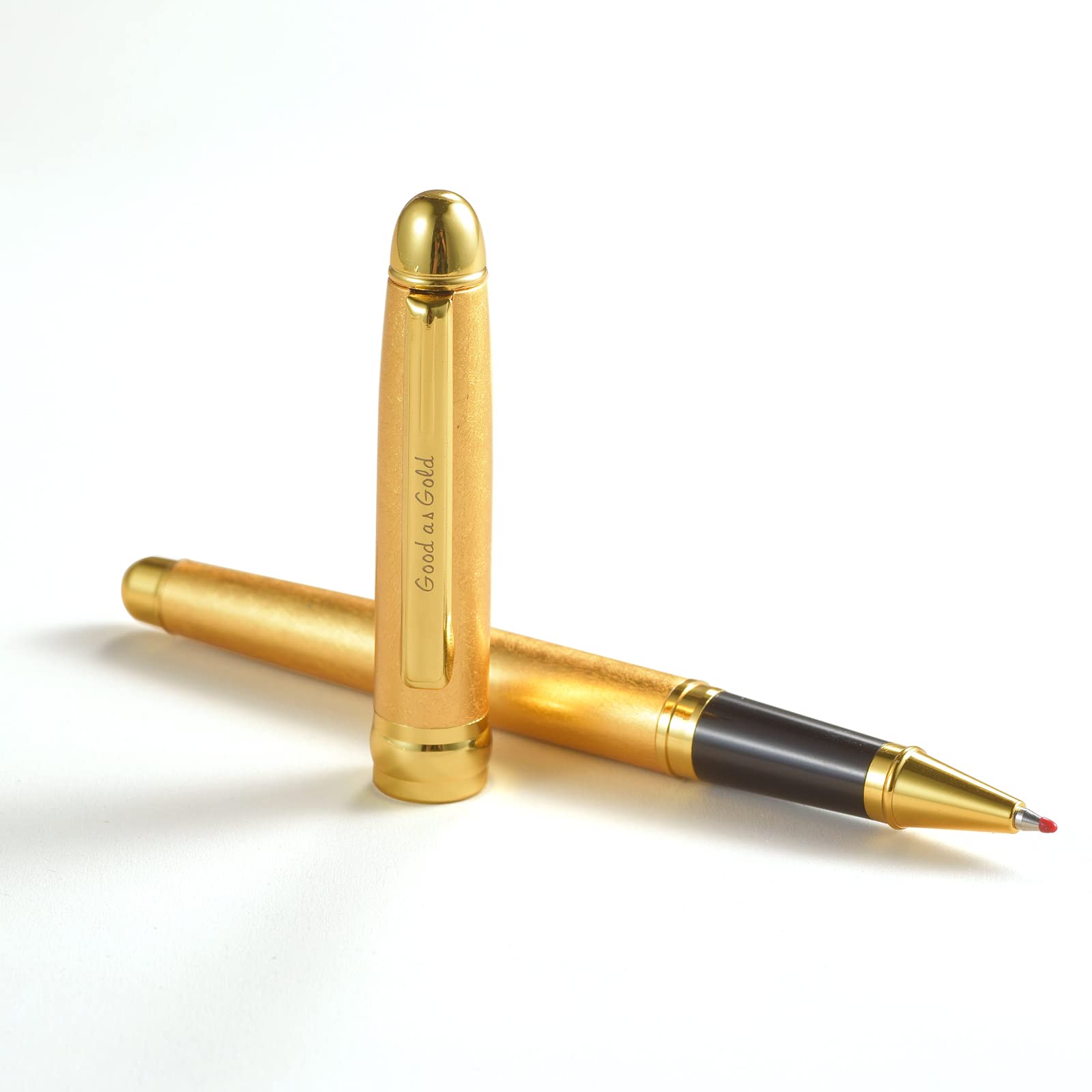 Kingboom 24K Gold Gel Pen - Medium Point Pen(0.7Mm),Black Ink Gel Pen,Gift For Professionals, Executives, And Office Use