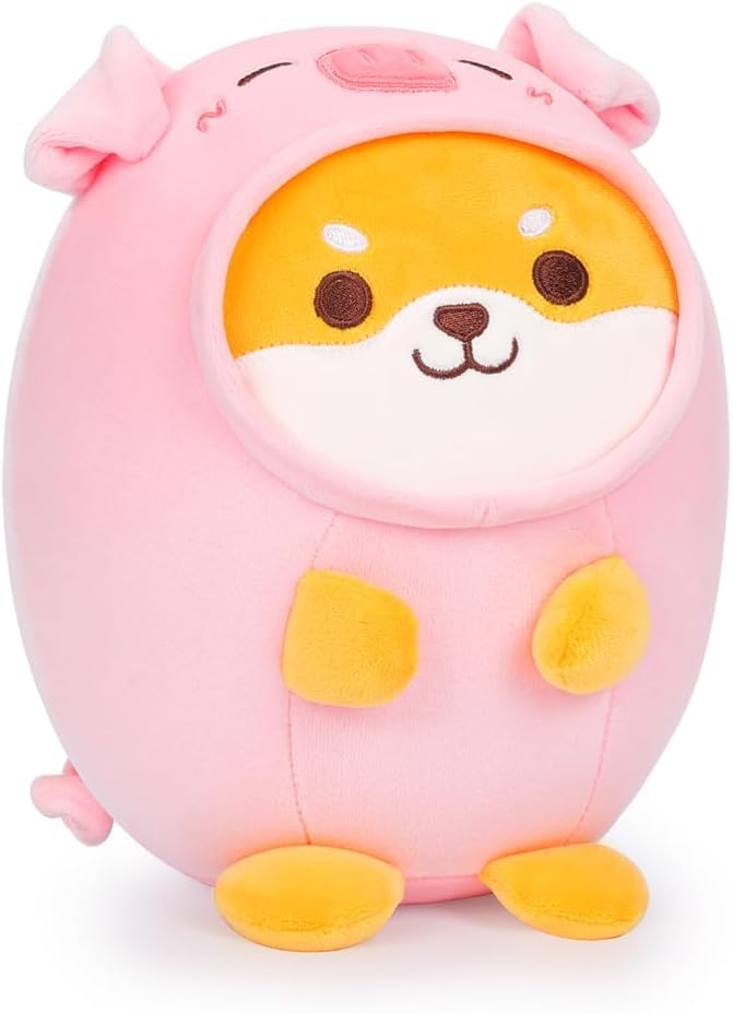 Lombee 12' Cute Plush Pillow Stuffed Animal, Soft Kawaii Plushie Gift For Kids (Shiba Inu Pig)