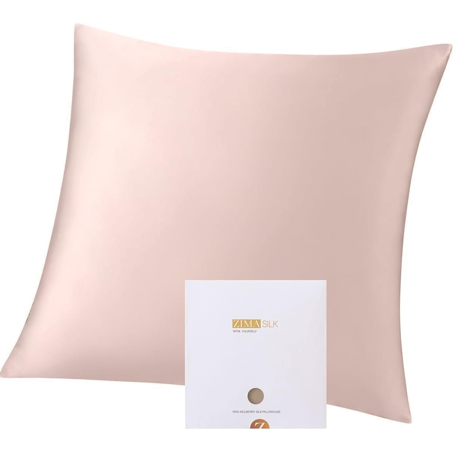 Zimasilk 100% Pure Mulberry Silk Pillowcase For Hair And Skin Health,Both Sides 19 Momme Silk,1Pc (Throw 18'X18',Pink)