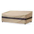 Wj-X3 Patio Sofa Covers Waterproof, 3-Seater Outdoor Sofa Covers, Heavy Duty Lawn Couch Covers Uv Resistant, Deck Sofa Chair Covers Anti-Fading, Wind Resistant, 87W X 42D X 35H Inches, Beige & Coffee
