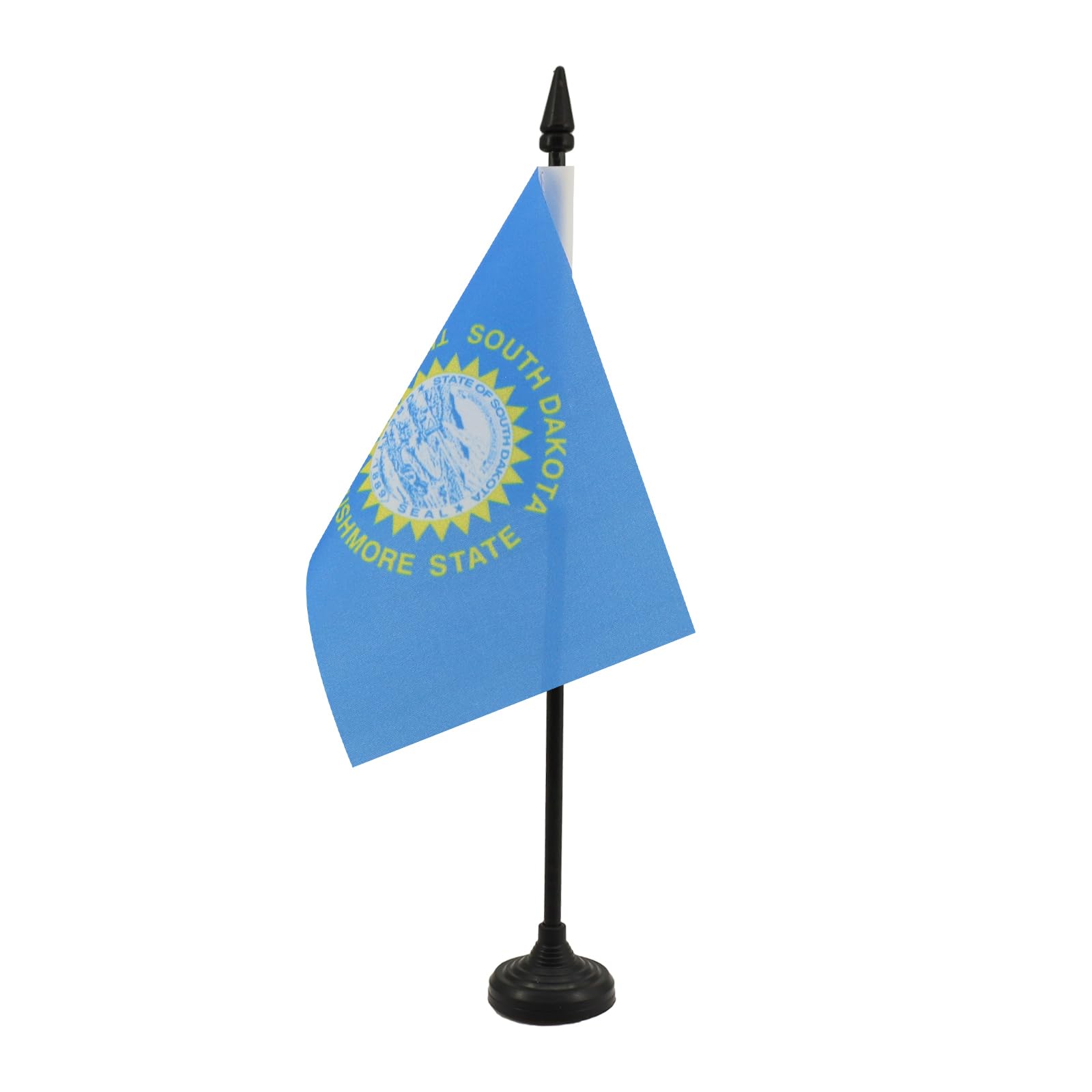 South Dakota Table Flag 4' X 6' - Us State Of Dakota Du Sud Desk Flag 15 X 10 Cm - Black Plastic Stick And Base - Az Flag