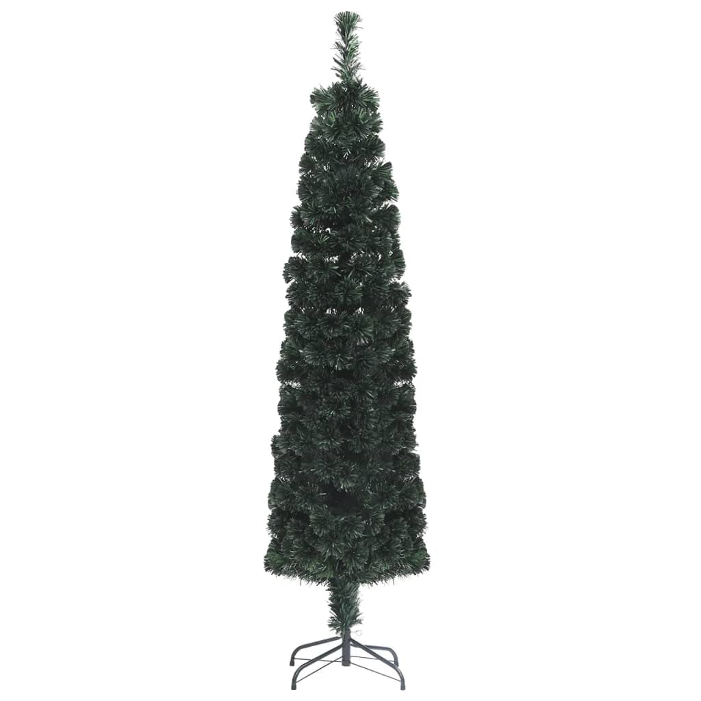 Artificial Slim Christmas Tree with Stand 5 ft Fiber Optic vidaXL vidaXL