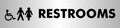 Seco Restroom Sign Unisex & Disabled 7.5' X 1.8' (190 X 45Mm) Reverse Printed 1/8' Acrylic - Single (Ubac111)