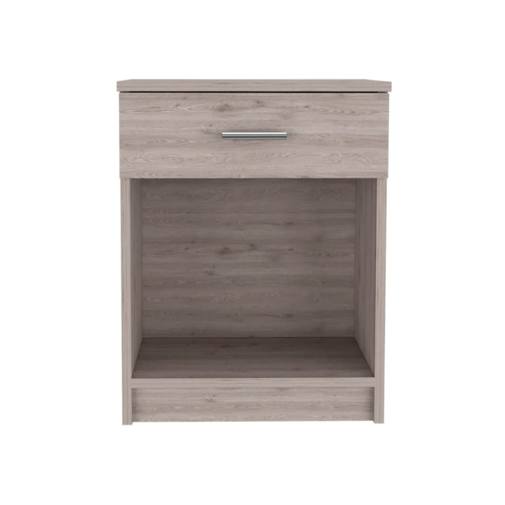 Nightstand 21&Quot; H, 1 Drawer, Low Shelf, Superior Top, Light Gray