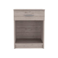Nightstand 21&Quot; H, 1 Drawer, Low Shelf, Superior Top, Light Gray