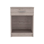 Nightstand 21&Quot; H, 1 Drawer, Low Shelf, Superior Top, Light Gray