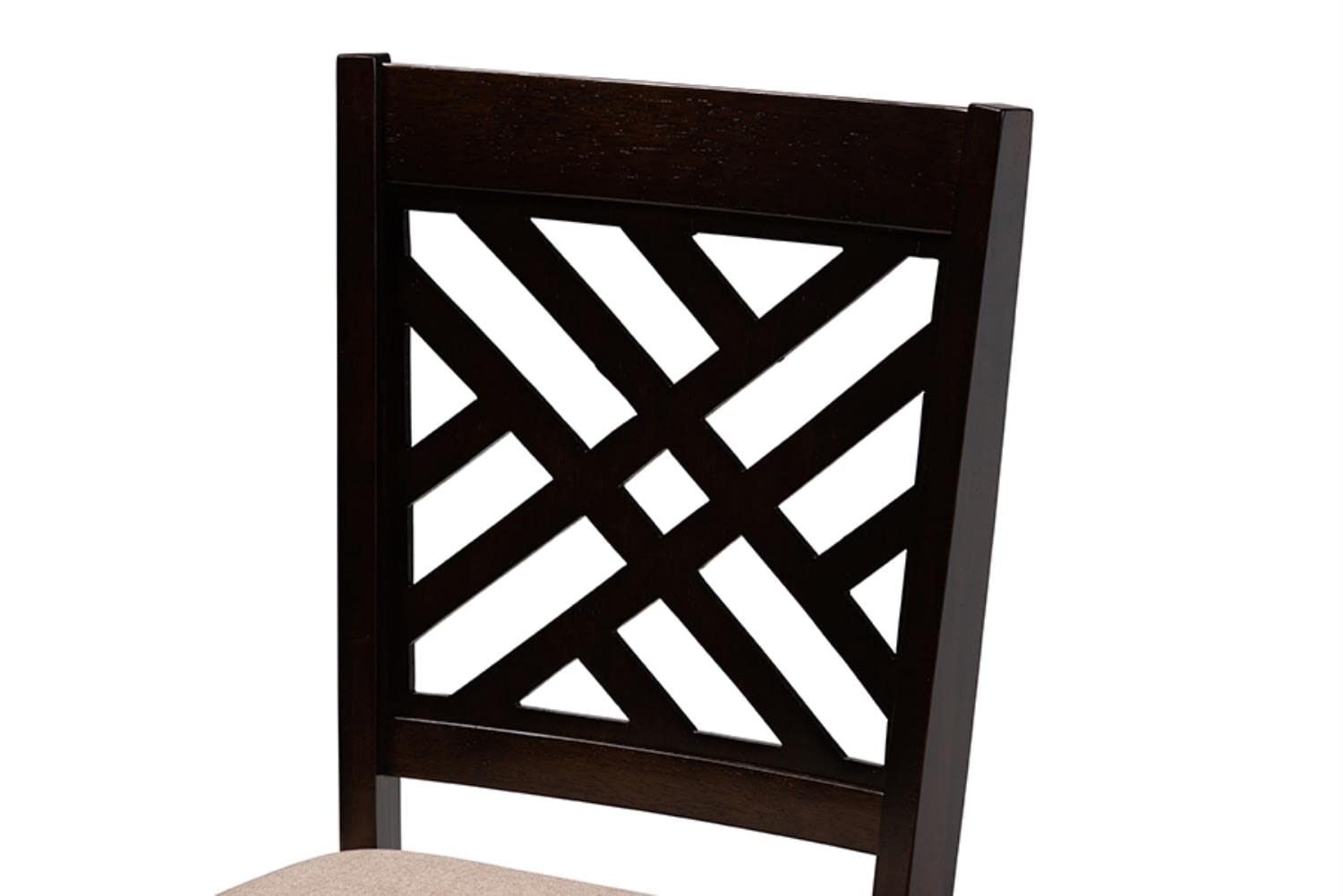 Baxton Studio Caron Modern And Contemporary Sand Fabric Upholstered Espresso Brown Finished Wood 5-Piece Dining Set