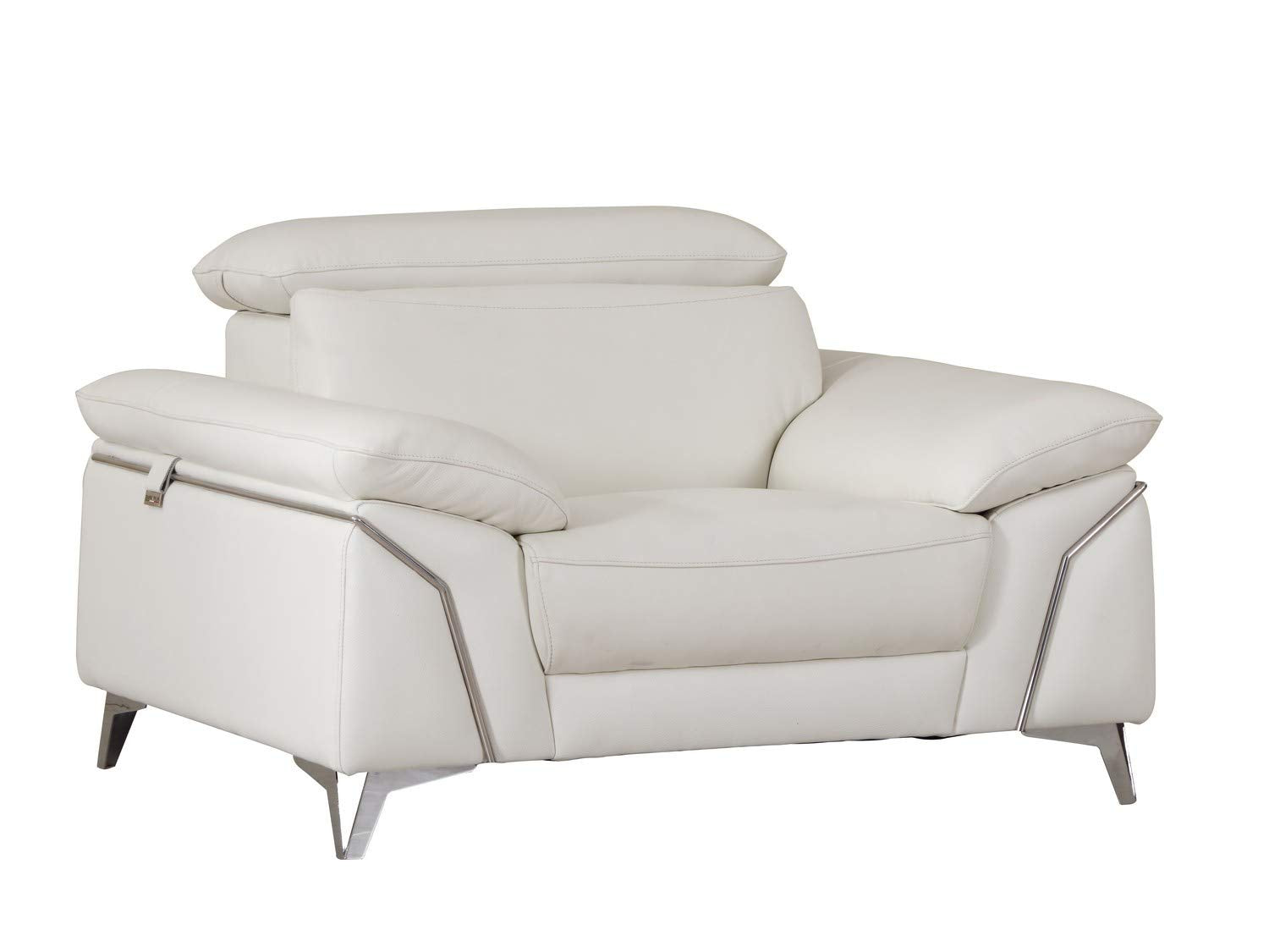 HomeRoots 31' Fashionable White Leather Chair