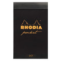 Rhodia 8550C - Pocket Stapled Notepad Black Or Orange - 7.5 X 12 Cm - Dotted Dot - 40 Detachable Sheets - 80G Clairefontaine Pap