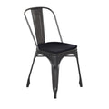 Flash Furniture Perry Indoor/Outdoor Commercial Stackable Chair With Polystyrene Seat - Black-Antique Gold Metal Frame - Black Poly Resin Seat - Rounded Seat Edges