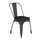 Flash Furniture Perry Indoor/Outdoor Commercial Stackable Chair With Polystyrene Seat - Black-Antique Gold Metal Frame - Black Poly Resin Seat - Rounded Seat Edges