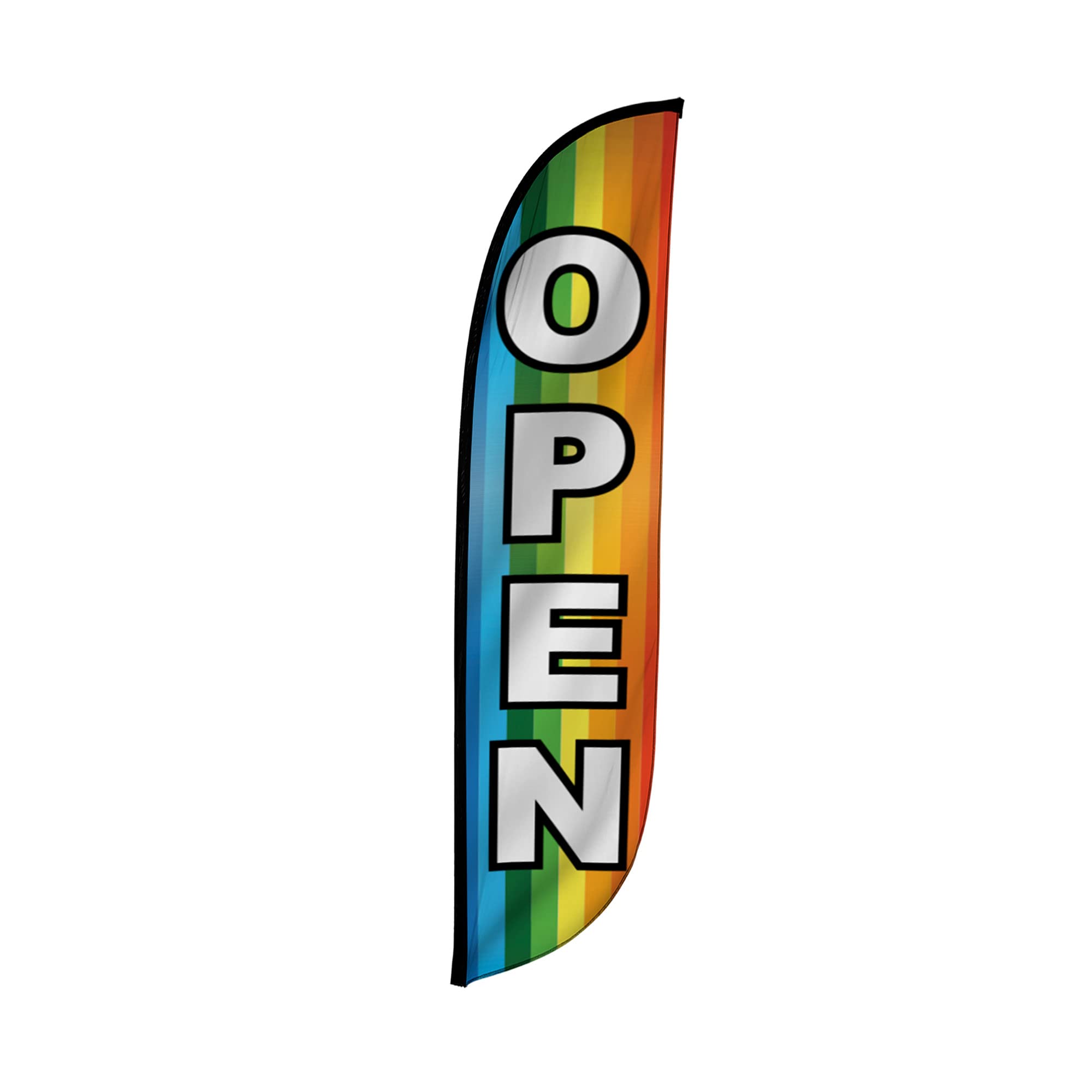 Lookourway Feather Flag - 12Ft Tall Advertising Flag Banner For Business And Events Promotion - Flag Only - Open Rainbow (10M120