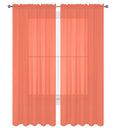 Decotex 2 Piece Solid Elegant Sheer Curtains Fully Stitched Panels Window Treatment Drape (54'' X 95'', Salmon)