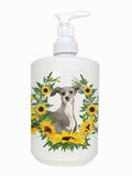 Caroline's Treasures CK2936SOAP Italian Greyhound in Sunflowers Ceramic Soap Dispenser Hand Soap Dispenser Pump Bottles for Bath