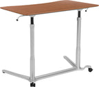 Flash Furniture Merritt Sit-Down, Stand-Up Cherry Computer Ergonomic Desk With 37.375"W Top (Adjustable Range 29" - 40.75")