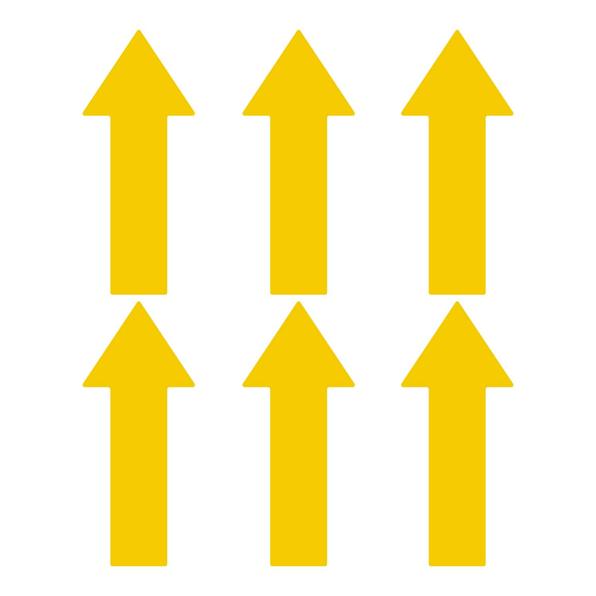 Litemark Large Arrow Stickers 651 Durable Gloss Finish Yellow Arrow Decal - Floors, Walls, Signs, (Pack Of 6 Arrows)