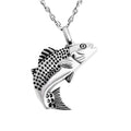 XIUDA Fish Urn Cremation Necklace for Ashes Fishing Locket Ashes Holder Keepsake Cremation Memorial Pendant Jewelry