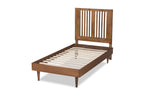 Baxton Studio Kioshi Mid-Century Modern Transitional Ash Walnut Finished Wood Twin Size Platform Bed