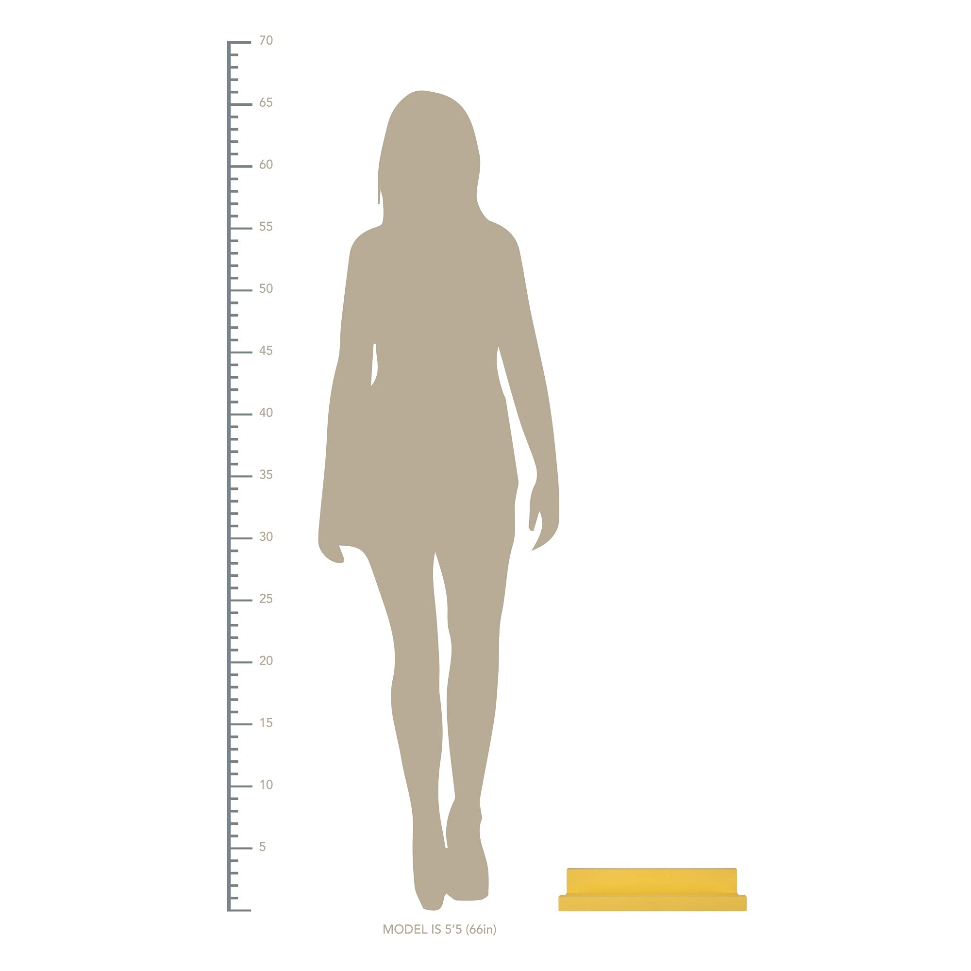 HomeRoots 100% MDF Bright Yellow Floating Shelf