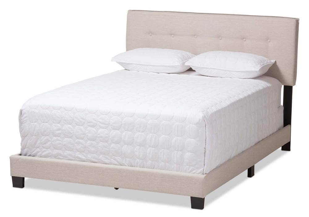 Baxton Studio Audrey Modern and Contemporary Light Beige Fabric Upholstered King Size Bed