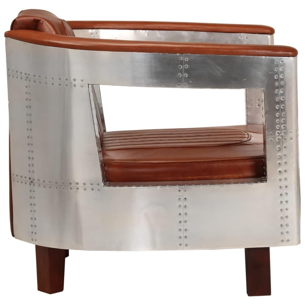 Fliegersessel Braun Echtleder - Thumbnail 3