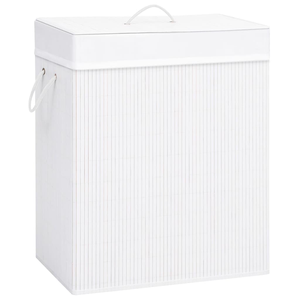 vidaXL Bamboo Laundry Basket White 21.9 gal