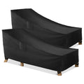 Wleafj Patio Chaise Lounge Cover Waterproof, Heavy Duty Outdoor Lounge Chair Covers, Black Durable Patio Furniture Covers, 78L X 34W X 32H Inch - 2 Pack