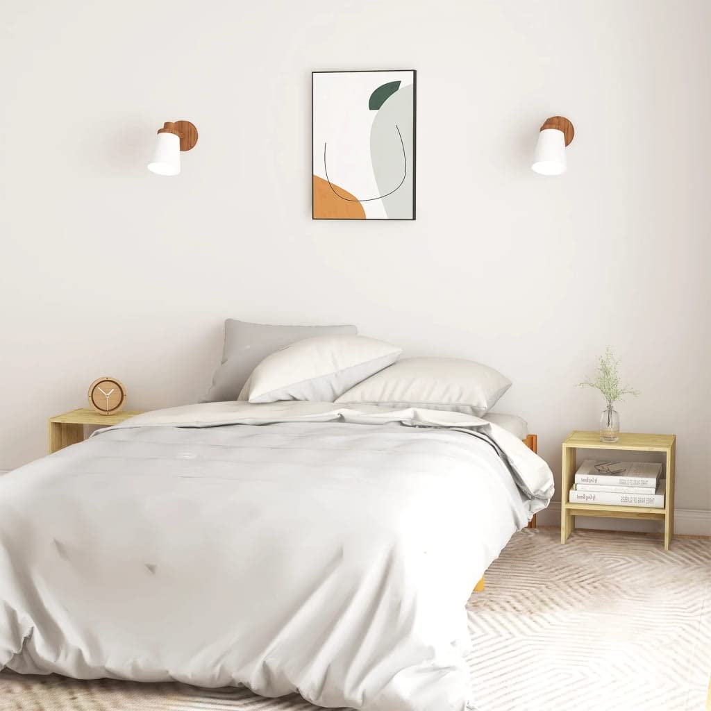 vidaXL Bedside Cabinets 2 pcs 15.7&quot;x12&quot;x15.7&quot; Solid Wood Pine