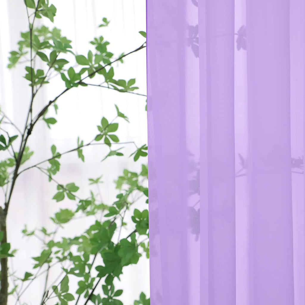 Window Purple Sheer Curtains 72 Inches Long 2 Panels Sheer Curtain Basic Rod Pocket Panel For Bedroom Children Living Room Yard