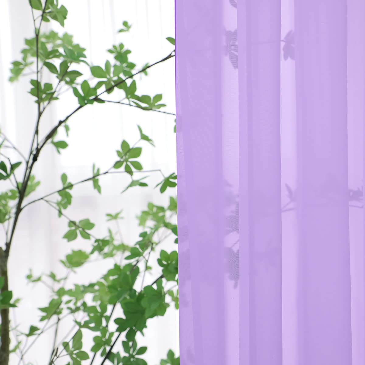 Window Purple Sheer Curtains 72 Inches Long 2 Panels Sheer Curtain Basic Rod Pocket Panel For Bedroom Children Living Room Yard