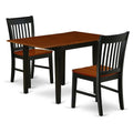 East West Furniture NDNO3-BCH-W 3 Piece Dinette Set for Small Spaces Contains a Rectangle Dining Table with Dropleaf and 2 Dinin