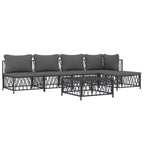 vidaXL 6-Piece Outdoor Lounge Set with Comfy Cushions - Anthracite Patio Furniture in Powder-Coated Steel – Combines Comfort with Versatility
