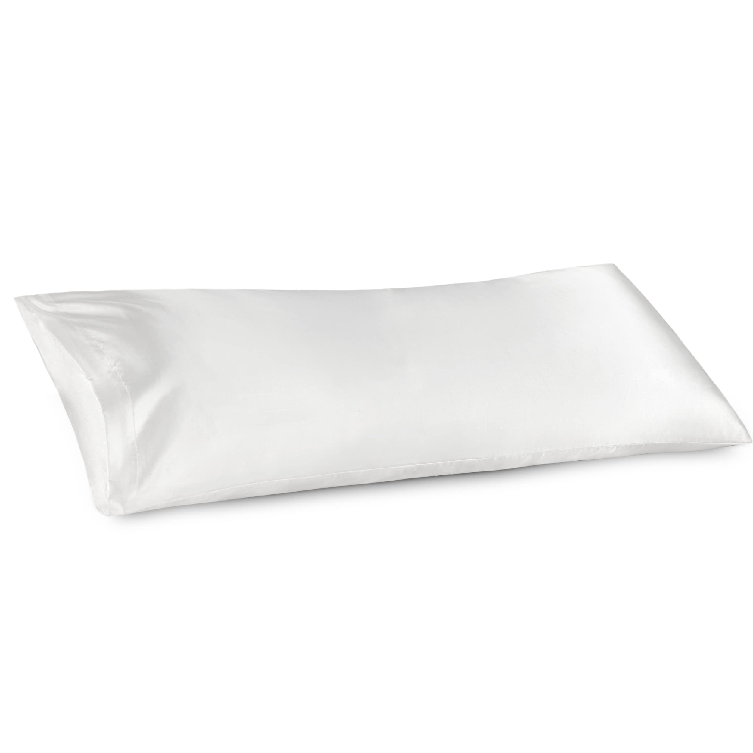 Bedsure Satin Body Pillow Cover 20X54 Inches - Pure White Body Pillowcase For Hair And Skin, Cooling And Silky Long Body Pillow